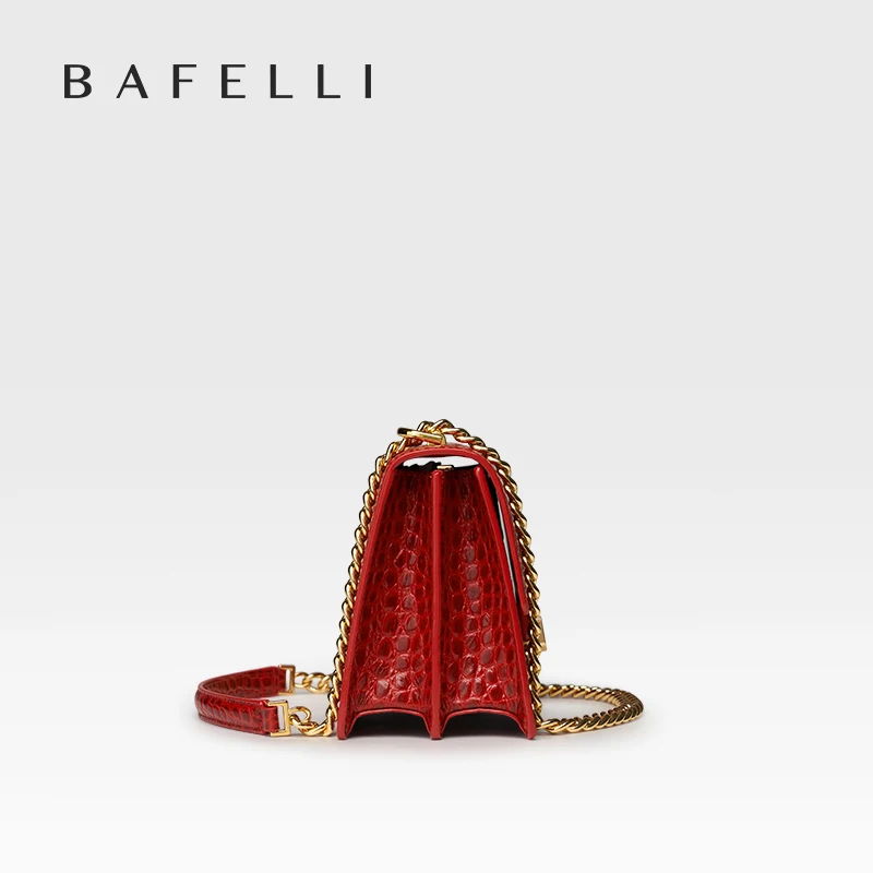 BAFELLI DESIGNER WOMEN BAGS FASHION 2023 LEATHER NEW SHOULDER MESSENGER CHAIN BAG CROCODILE PATTERN FEMALE  FLAP CLASSIC TREND