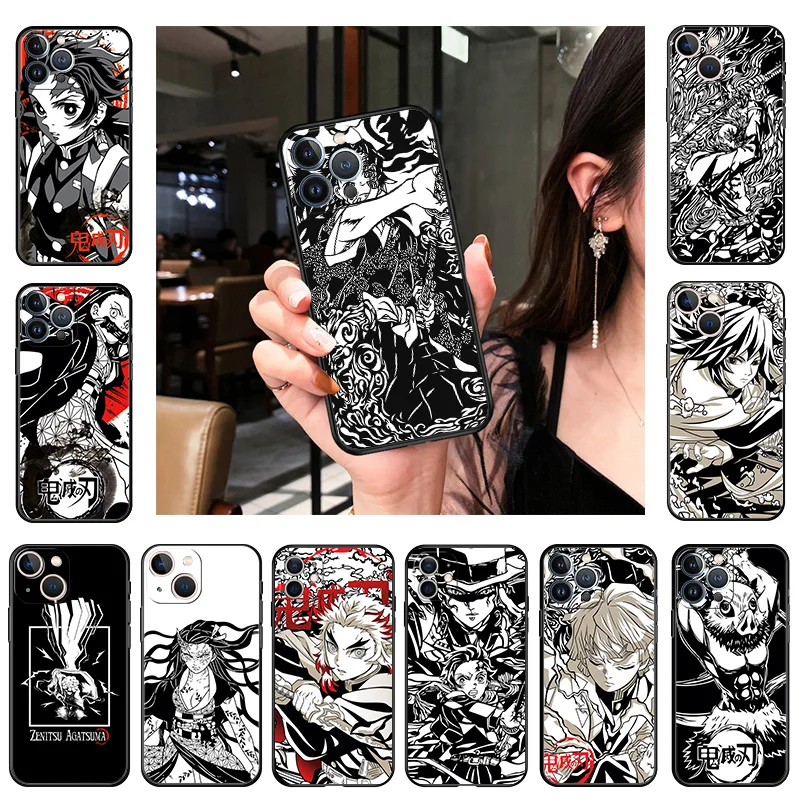 

Ultra Thin Kimetsu no Yaiba Silicone Phone Case for iphone 14 13 11 12 Pro XS Max Mini XR SE 8 7 Plus X Demon Slayer Soft Cover