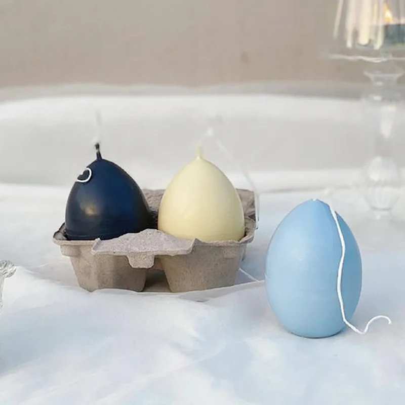

Easter 3D Simulation Egg Candle Mould DIY Handmade Candle Making Supplies Mousse Soap Mould Home Decor Rabbit