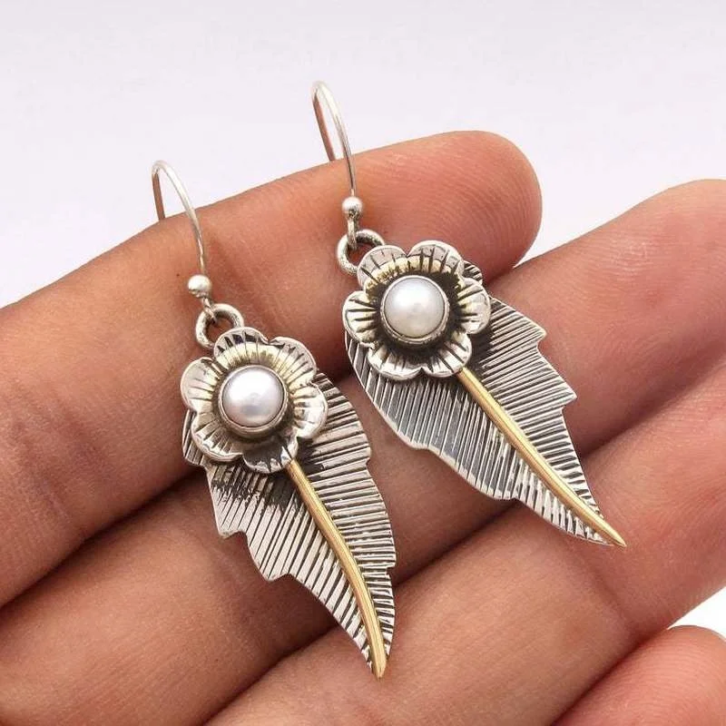 

Trend Bohemian Statement Earrings for Women Vintage Metal Pearl Earrings 2022 Fashion Women Silver Color Accessories Party Gift