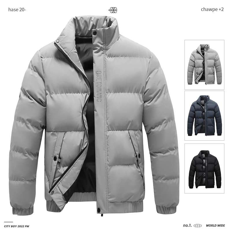 UYUK 2022 Winter Coat Men's Warm Parkas Streetwear Cotton Coats Slim Male Jackets Windproof Padded Coat Mens Clothing