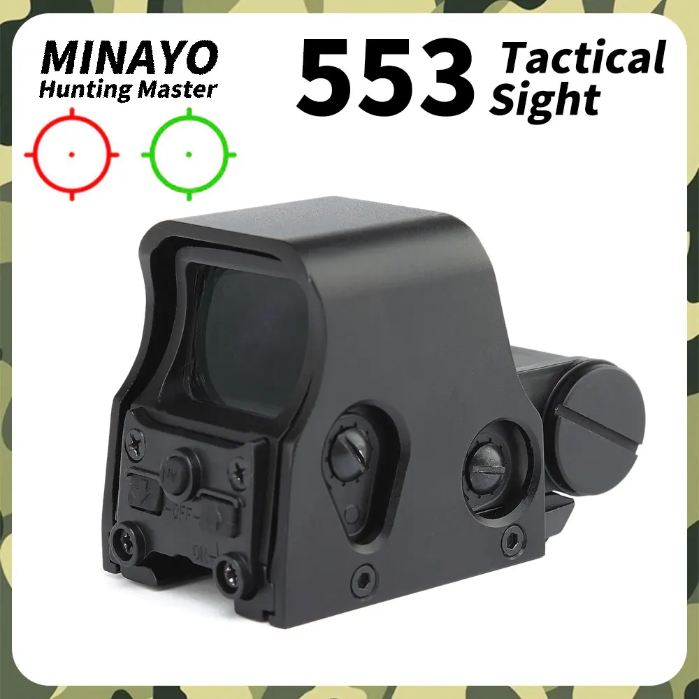 

553 Tactical Holographic Sight Green/Red Dot Scope for Outdoor Huntinig Airsoft Rifle Weapon 20 mm Picatinny/Weaver Rail Mount