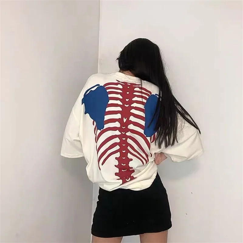

Oversized KAPITALT T-Shirt Skeleton Print Men's Women's 1:1 High Quality Short Sleeves