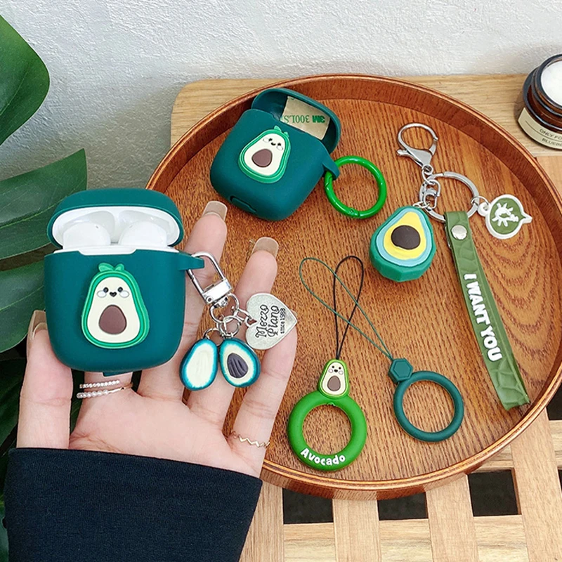 Чехол для SoundPEATS truecapsule2, милый чехол с авокадо, мультяшное кольцо, цепочка, веревка, наушники, защитная коробка