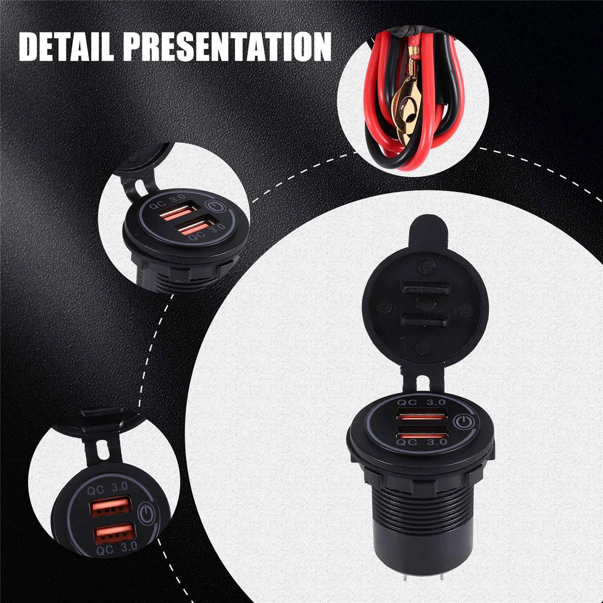 Автомобильное зарядное устройство с двумя USB-портами 12 В 36 Вт