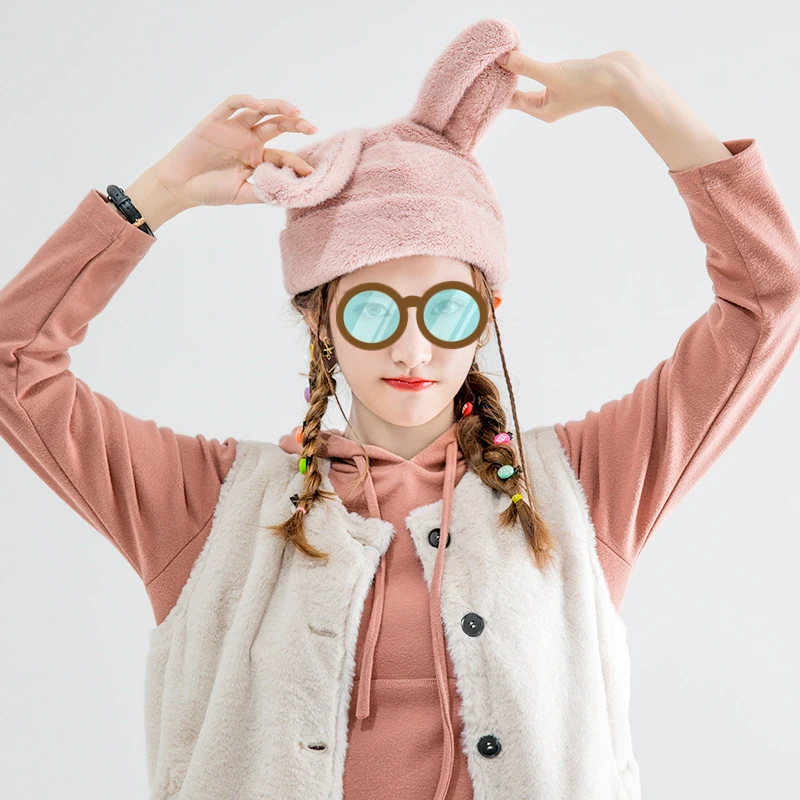 

Милая женская плюшевая теплая холодная шляпа, супер милая эластичная плюшевая Милая шапка с ворсом, осенне-зимние шляпы