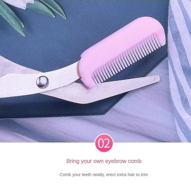 Ножницы для стрижки бровей с расческой набор инструментов женщин и начинающих