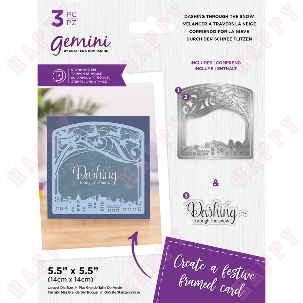 

2022 Christmas Dashing Through The Snow Stamps And Metal Cuts Dies Diy Craft Make Scrapbook Diary Embossing Decoration Template