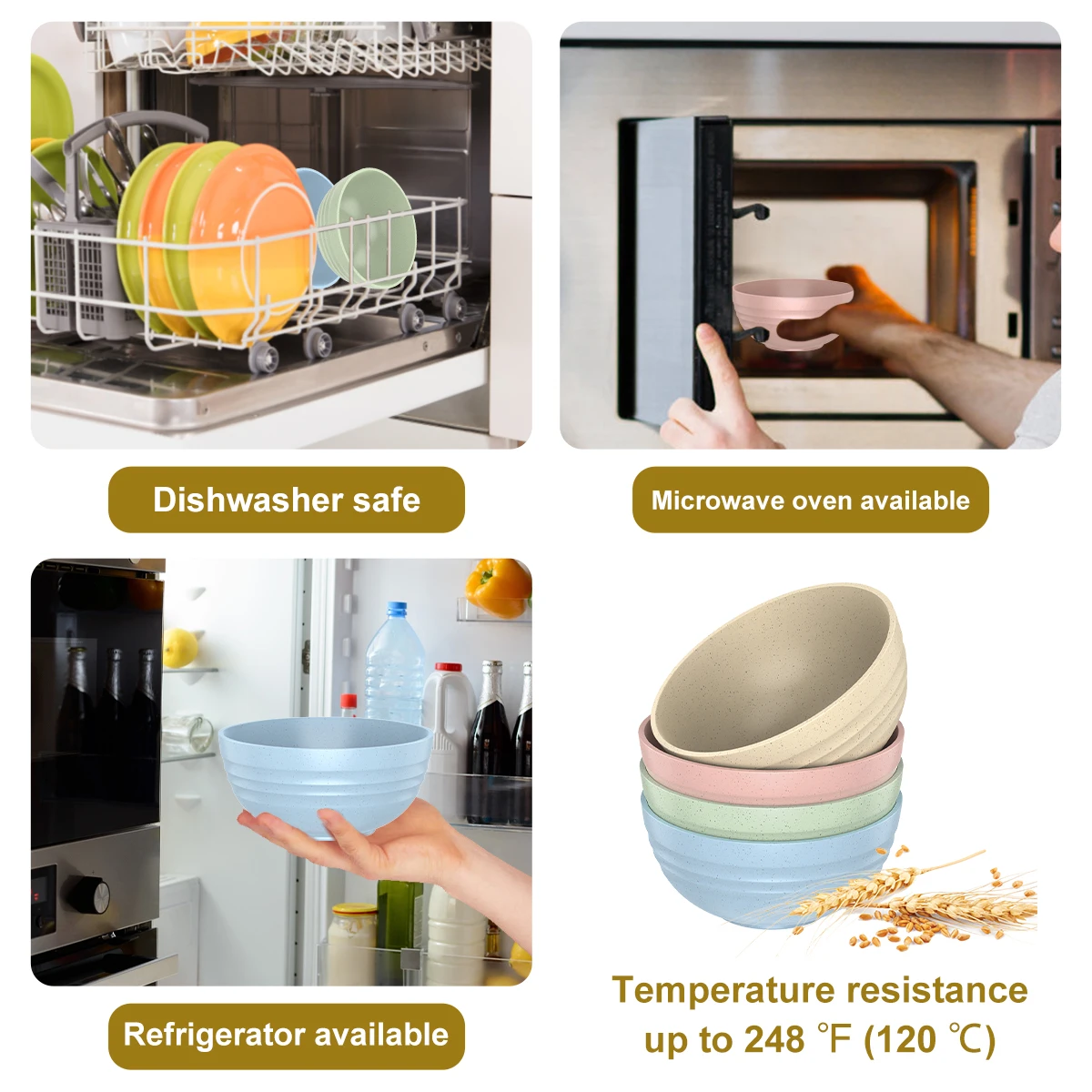 Набор пластиковых мисок для 4 человек