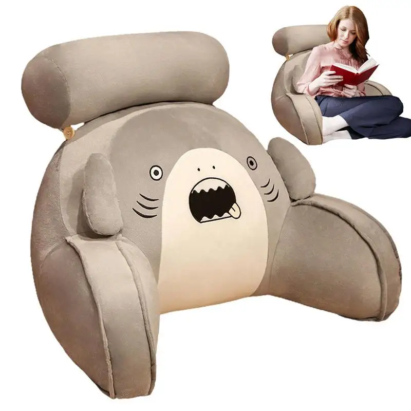 

Reading Pillow For Bed Wedge Cartoon Shark Shaped Large Size Detachable Backrest Lounge Sofa Lumbar Support Cushion With Arms