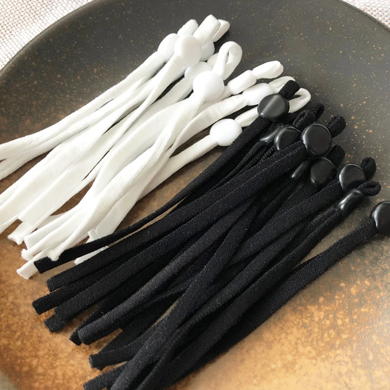 

10/50Pcs Flat Mask Elastic Band Rope Ear Hanging Rope Adjustable DIY Soft Black Elastic Sewing Craft Accessories New