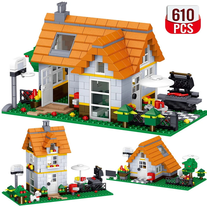 

Technical 610pcs Ideas Cube World Model Building Blocks Expert House Street View DIY Bricks Toys fo Children Holiday Gifts