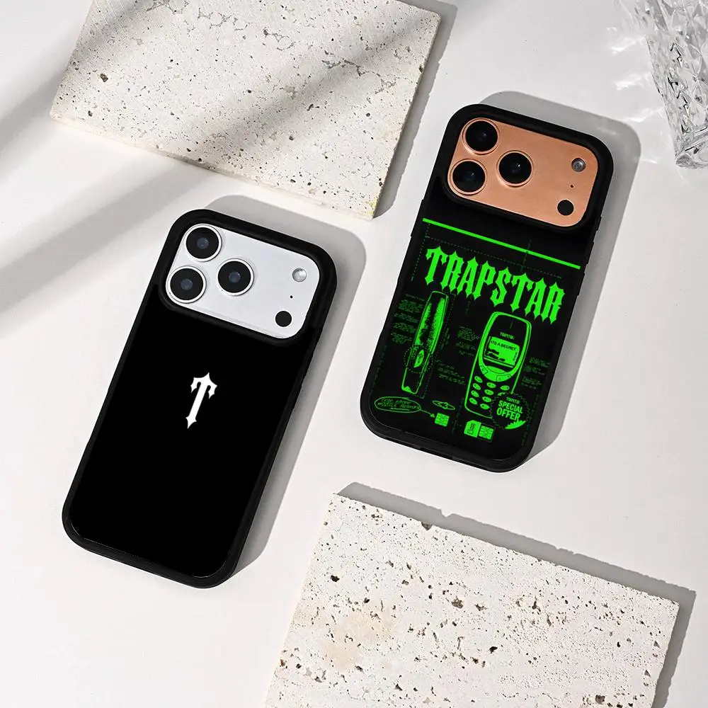 Фото Горячая новинка: чехол T-Trapstars для iPhone 17 Air, 16, 15, 14 Plus, 13, 12, 11 Pro Max – двухцветный, из твердого поликарбоната, модный защитный чехол №1