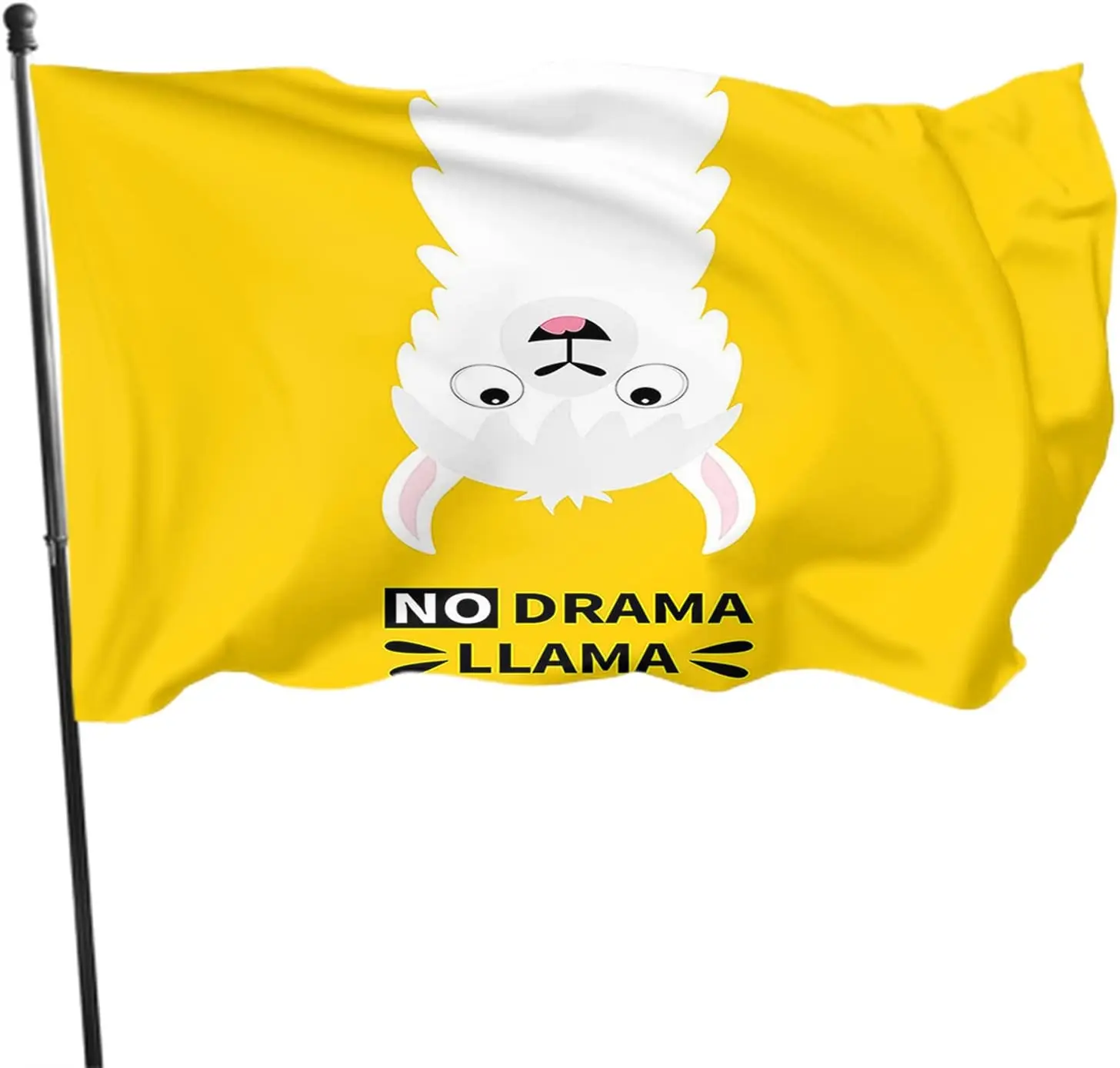 

Llama Flag 3x5 FT Cute Animal White Alpaca with Word No Drama Llama Outdoor Flags Large Welcome Yard Banners Home Garden