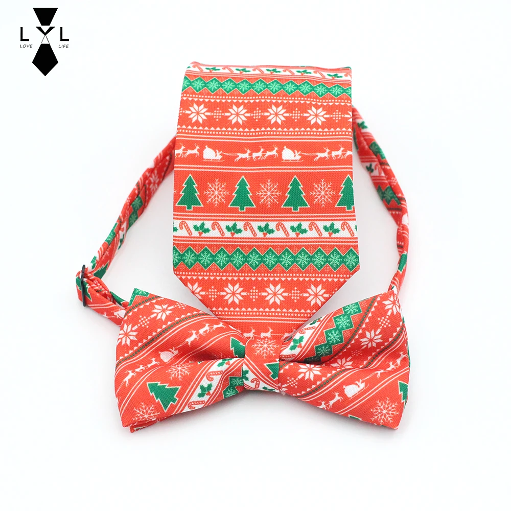 

LYL New Design Christmas Tie Bowtie Set Style Men's Fashion Neckties Helloween Festival Tie Soft Designer Character Necktie
