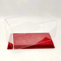 thicken acrylic case display box transparent dustproof storage models car gifts boxes 23cm premium base red suede