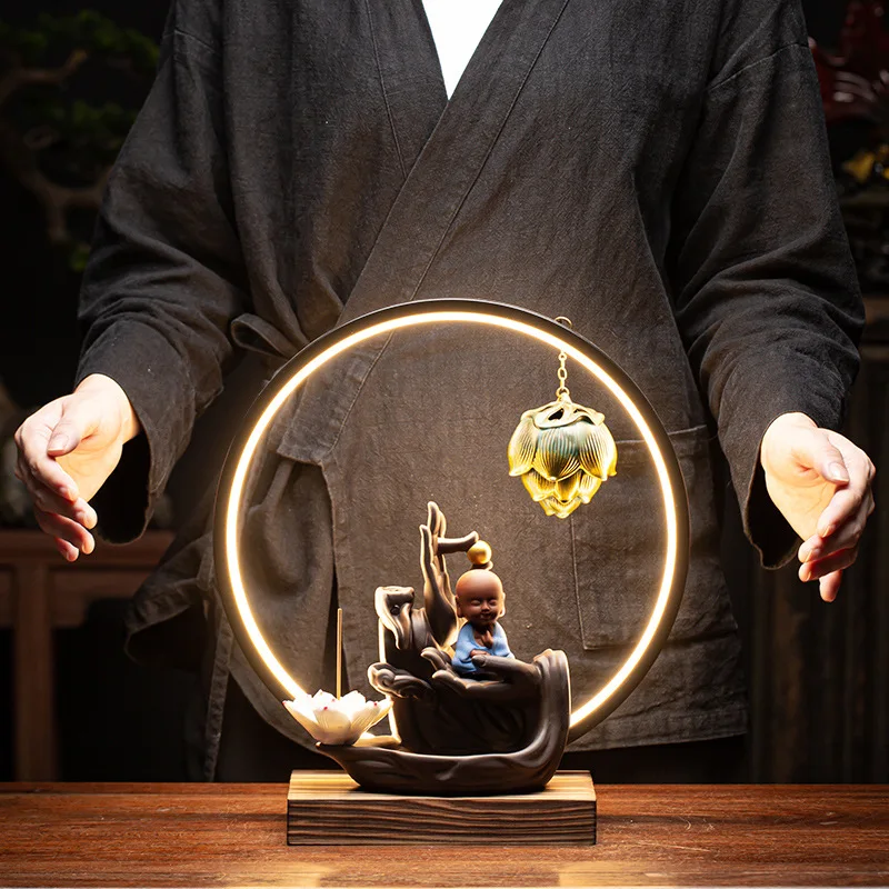 

Diffuser Wax Melt Back Flow Incense Burner Oil Smoke Holder Incense Burner Zen Garden Porta Incienso Smell Distributor
