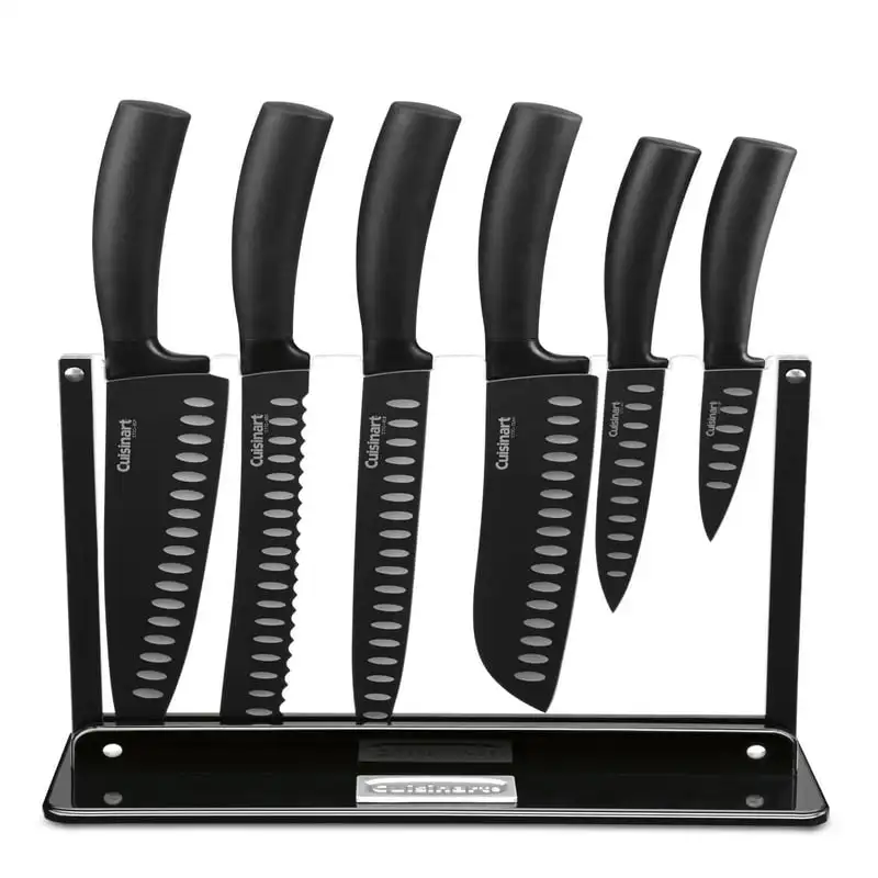 

C77NS-7P 7-Piece Non-Stick Edge Collection Cutlery Set with Acrylic Stand Kitchen Accessories
