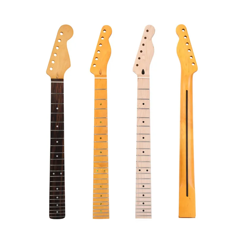 22Frets Yellow Matte Paint Electric Guitar Neck With Rosewood Maple Fingerboard Inlay Dots Musical Instrument Accessories