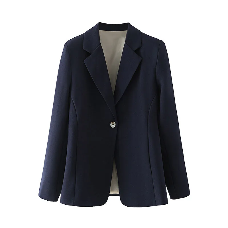 

Однотонные шикарные офисные женские блейзеры для женщин, элегантные стильные пальто 2023, Женский приталенный Блейзер на одной пуговице с длинным рукавом