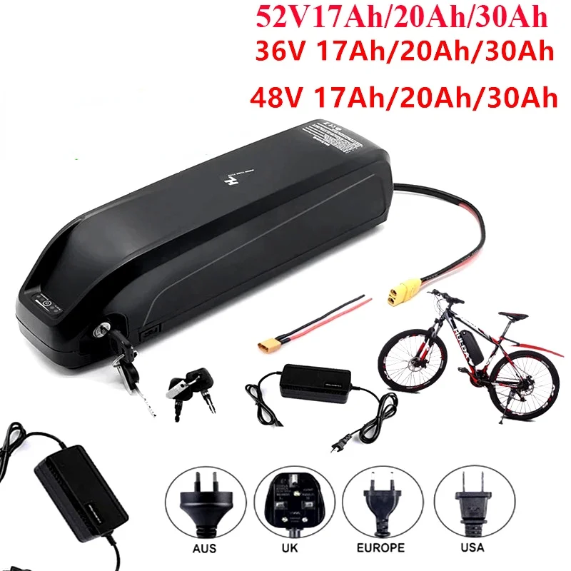 

2021 Ebike Battery 48V 20AH 36V 10AH 52V 17AH Electric Bike Samsung Lithium ion 18650 Cells Pack Fit for E Bike Bafang Motor