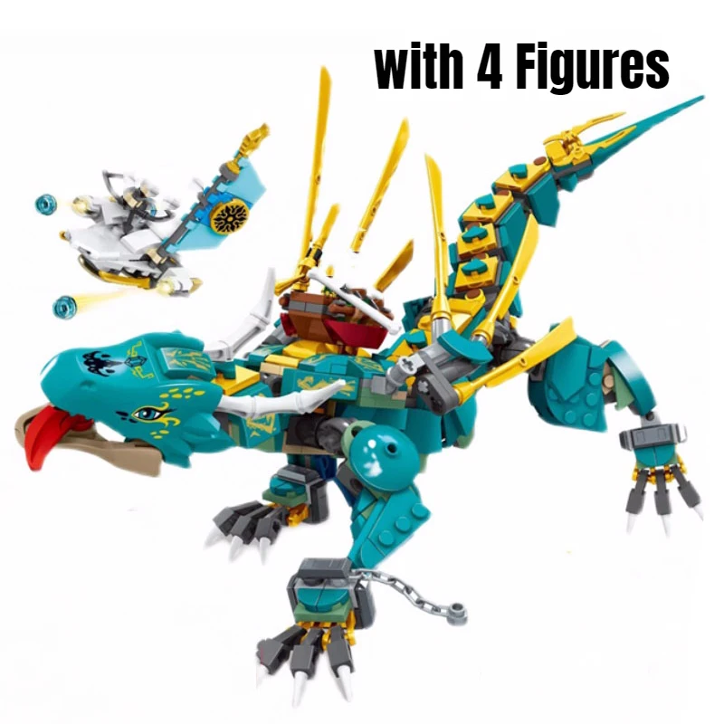 

MOC, 399 шт., ниндзя, 1 в 2, рыцарь-дракон, мейка со светодиодсветильник кой, строительные блоки, борьба, ниндзя, фигурки, кирпичи, игрушки, детские ...