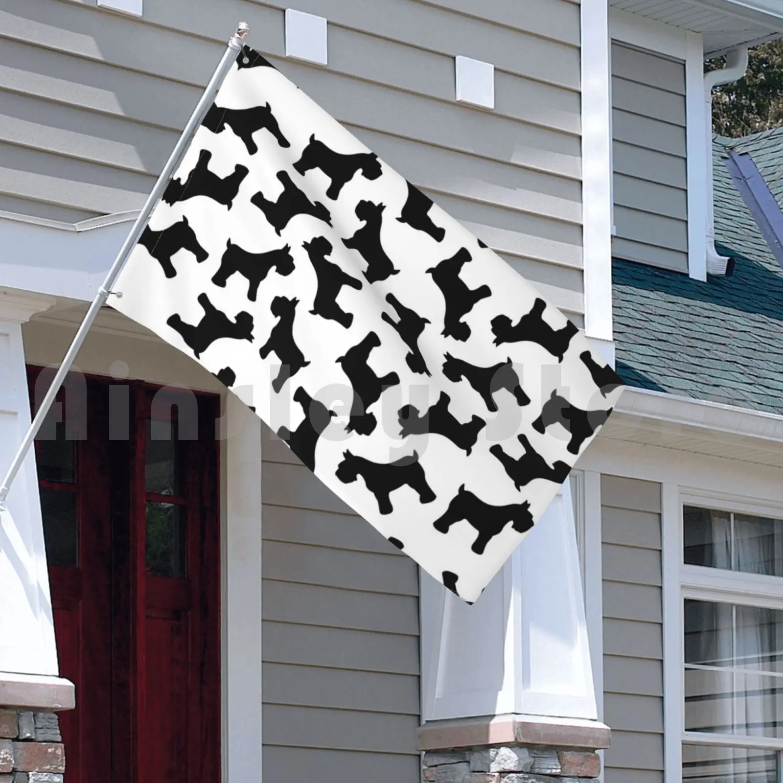 Миниатюрный флаг черного шнаузера автомобиля забавный шнауцерный шнаузерс