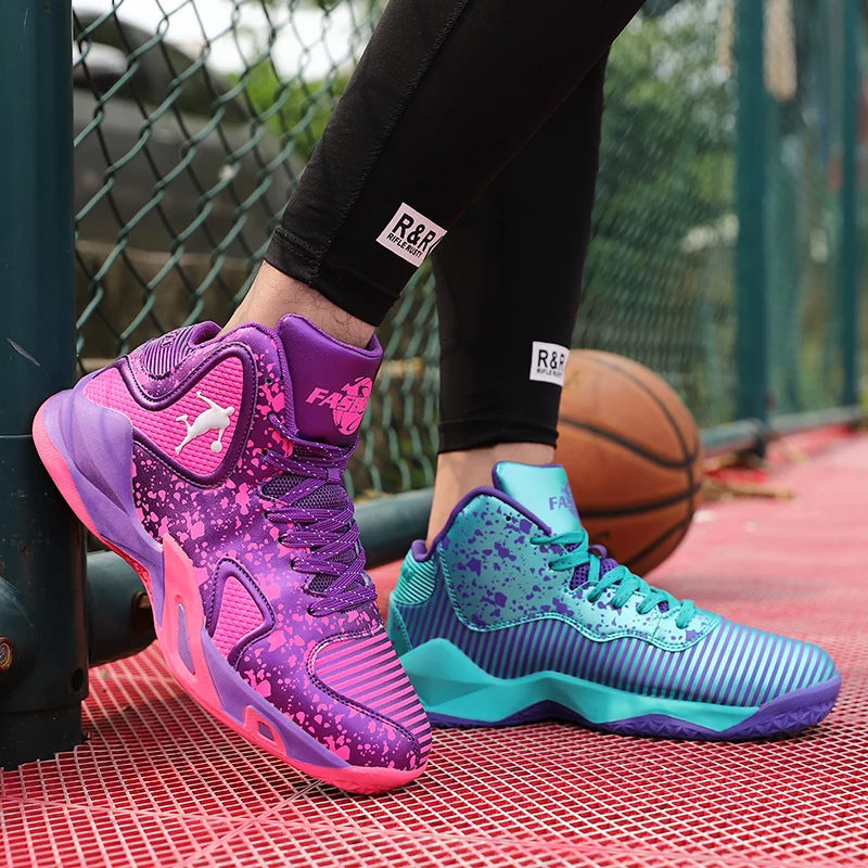 

New Arrival Basketball Shoes Female Unisex Wearable High Top Male Gym Basketball Boots Pu Comfortable 37-45 Men Sport Trainers