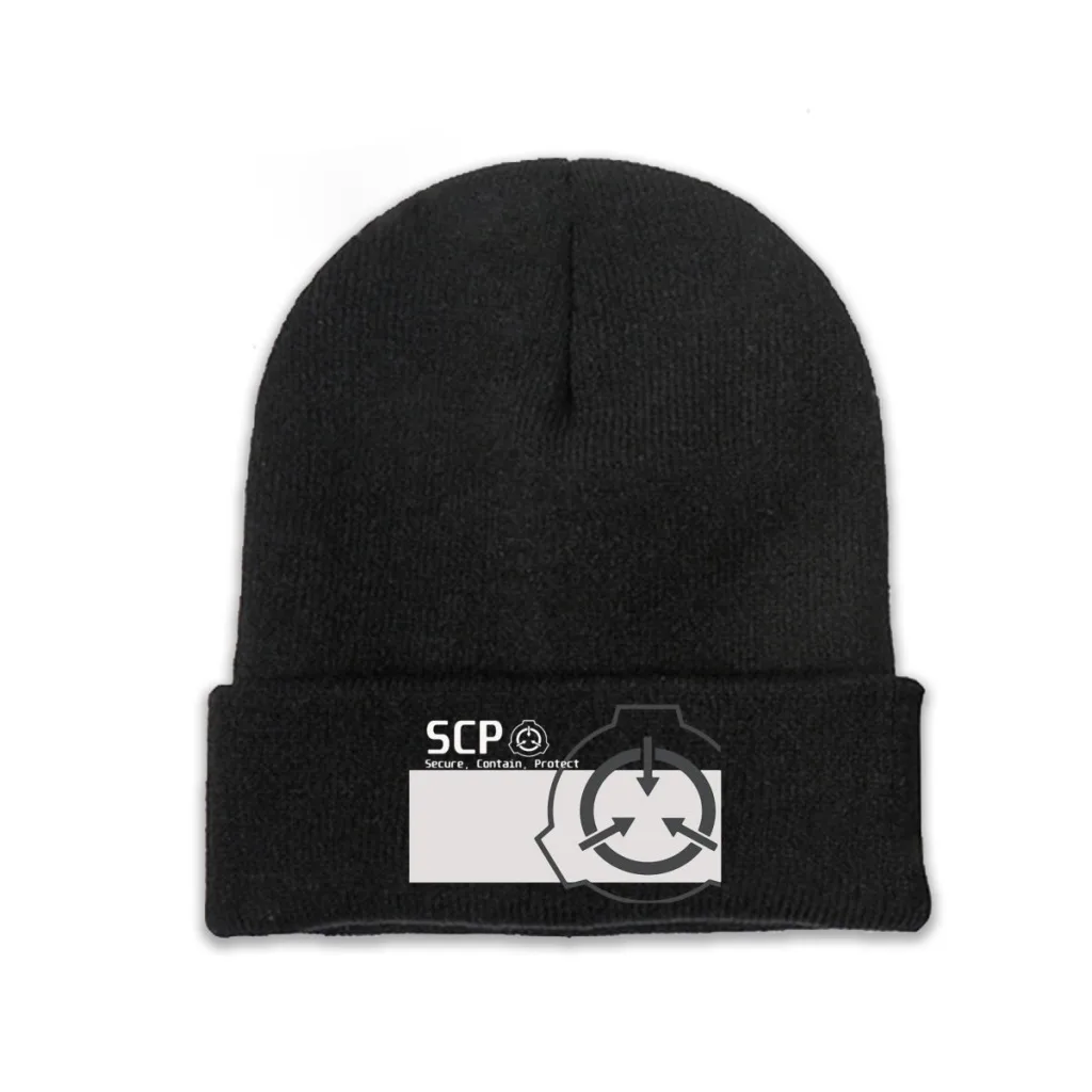 

Вязаная шапка SCP Foundation, фигурная организация, зимние теплые облегающие шапки, безопасная Защитная черная модная шапочка для мужчин и женщин