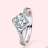 simple ladies geometric twisted line crystal ring for women zircon rhinestone party wedding engagement bridal ring jewelry