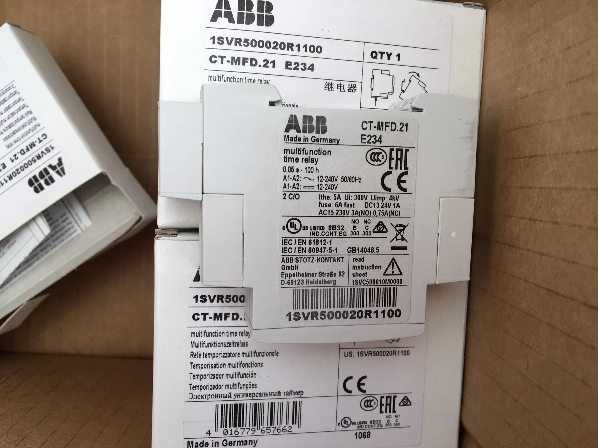 Новое оригинальное реле времени ABB CT-MFD.21 12-10083057 В переменного тока/постоянный ток