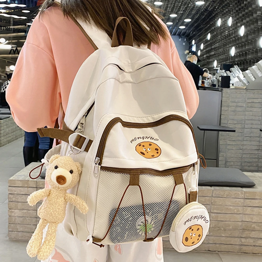 

Дорожный рюкзак для девочек-подростков, вместительный школьный ранец для студентов колледжа, водонепроницаемый простой рюкзак для учебник...