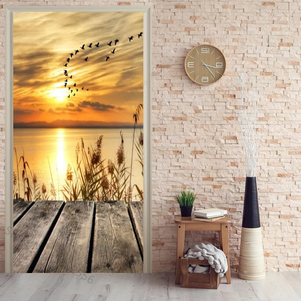 

Дверная наклейка водопад ПВХ