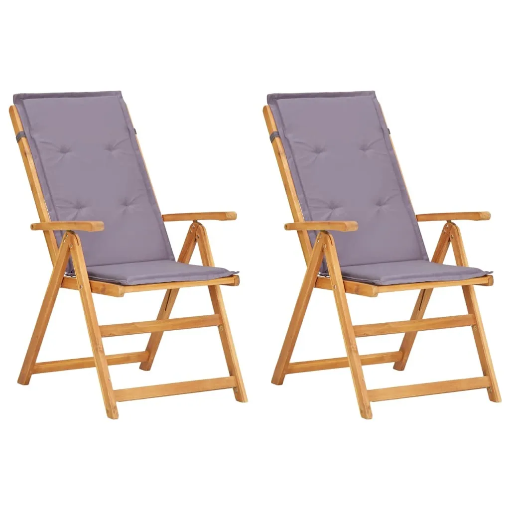 

Reclining Garden Chairs 2 pcs Brown Solid Acacia Wood
