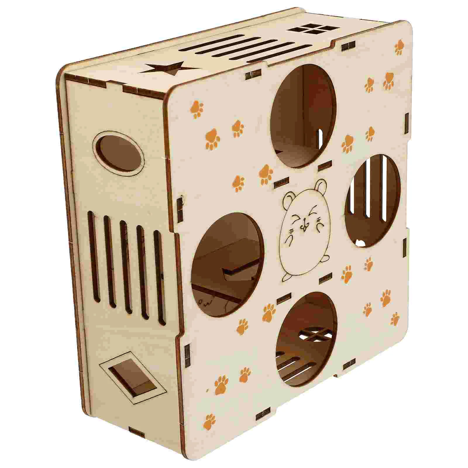 

1Pc Hamster Maze Mice Wooden House Hamster Chewing Guinea House Hamster Exercise Play Toys Guinea Hideout House