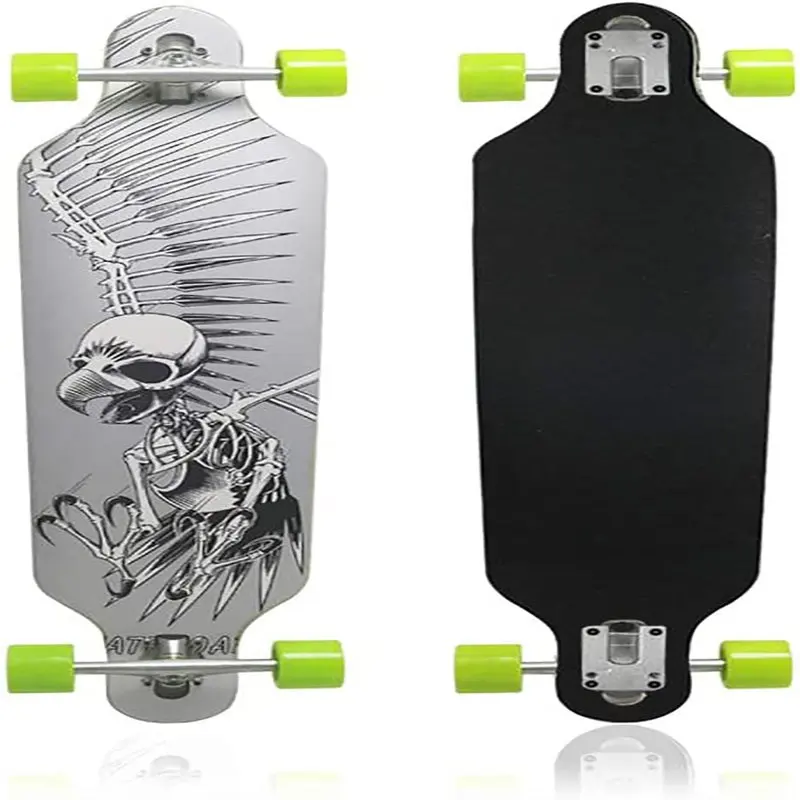 

Longboards Skateboard 41 x 9 inch 8 Ply Canadian Maple 51mm Wheel Gray Skull