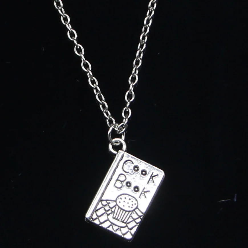 

20pcs New Fashion Necklace 17x11mm Cook Book Recipe Kitchen Pendants Short Long Women Men Colar Gift Jewelry Choker