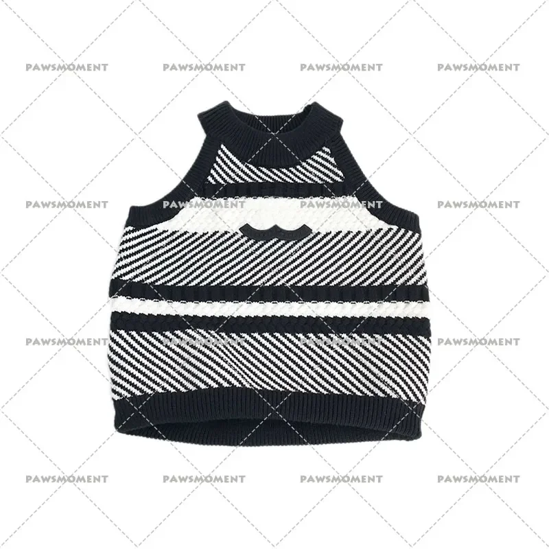 

Дизайнерская одежда для маленьких собак, свитер для французского бульдога, полосатый вязаный жилет для йорков, чихуахуа, мопса, одежда для щенков PC2256