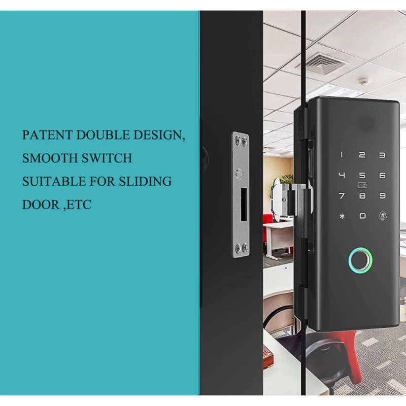 Умный дверной замок Bluetooth Wifi Alexa для раздвижных стеклянных дверей деревянная