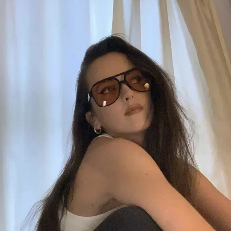 Солнцезащитные Очки-авиаторы В Стиле Ретро Для Мужчин И Женщин Квадратная Оправа