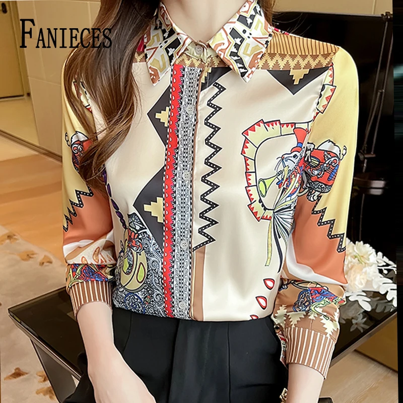 FANIECES 한국국뷰뷰뷰옷 옷 свободные рубашки для офиса женские рубашки-поло с воротником