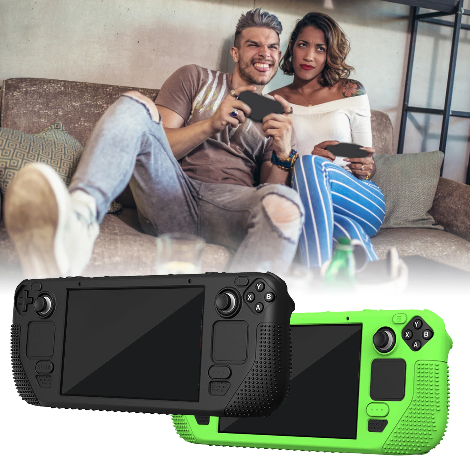 

Защитный чехол для паровой консоли, противоскользящий силиконовый чехол для игровой консоли, комплексная защита для SteamDeck, простая установ...