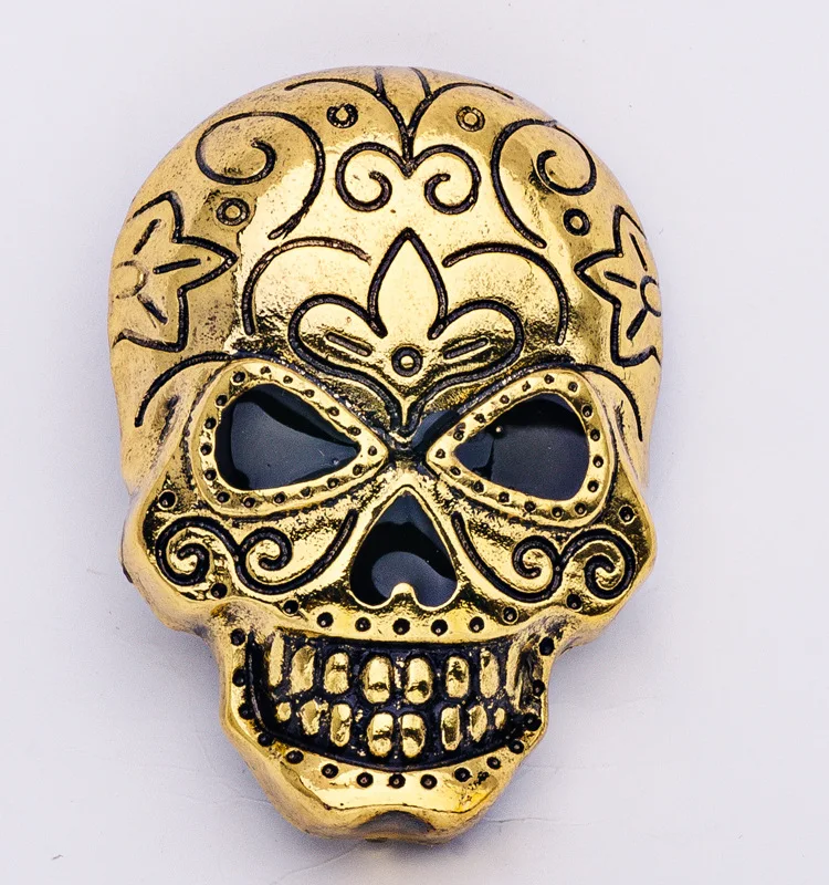 Винтажная резная брошь в стиле панк с гримасом на лацкан форме черепа Хэллоуин