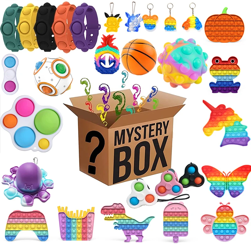

600 Different Random Fidget Toys 7-21Pcs Mystery Gifts Surprise Pack Box Fidget Set Antistress Relief Toys for Children Adults