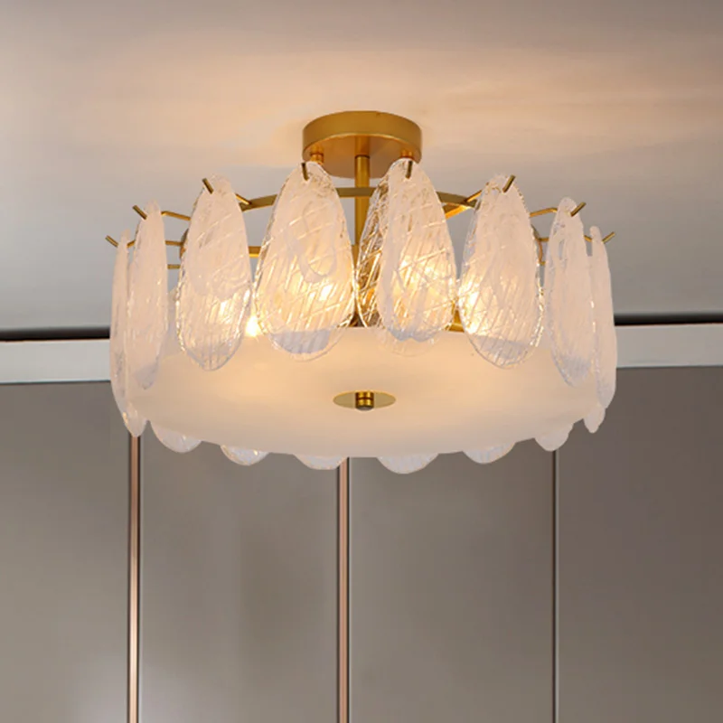 

Роскошная французская Хрустальная Потолочная люстра для гостиной, современное минималистичное украшение для спальни, кабинета, столовой, комнатное освещение