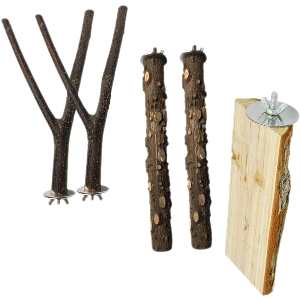 

5 Pcs Bird Stand Parrot Perch Toy Bird Training Stand Bird Cage Sticks Perches Bird Cages
