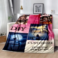 custom diy printing gift picnic blanket best selling custom blanket flannel blanket personalized photo fleece sofa blanket
