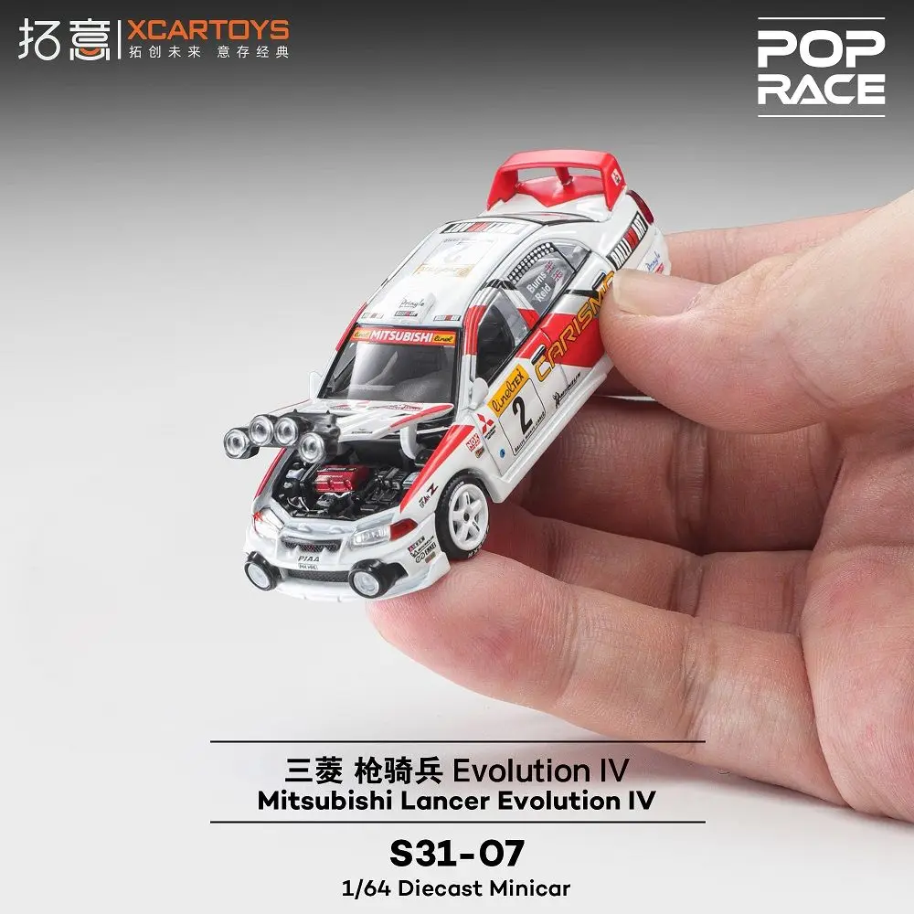 Фото POP RACE 1:64 Mitsubishi Lancer Evo IV Раллийный автомобиль S31-07 Модель автомобиля из сплава №5