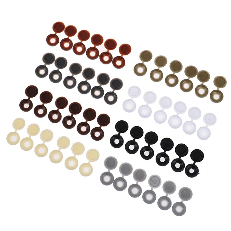 

50pcs Car White Hinged Cover Cap Number Plate Fitting Fixing Self Tapping Screw For License Plate Screw Caps exterior parts