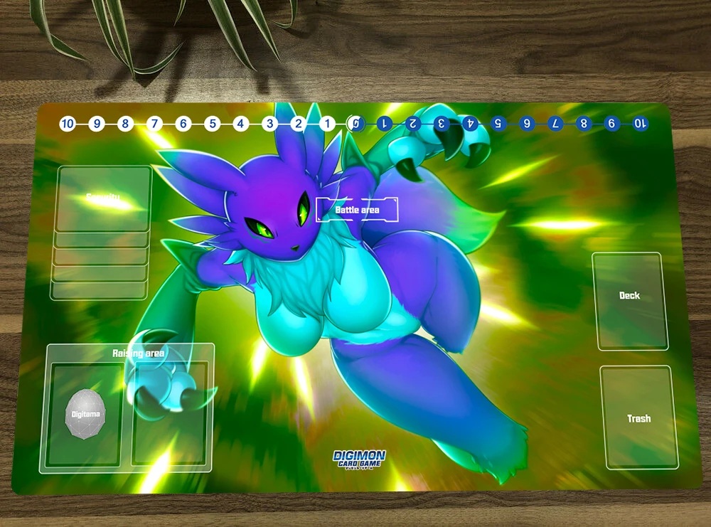 Digimon Duel Playmat Renamon Коллекционный коврик для карточных игр DTCG CCG Коврик мыши